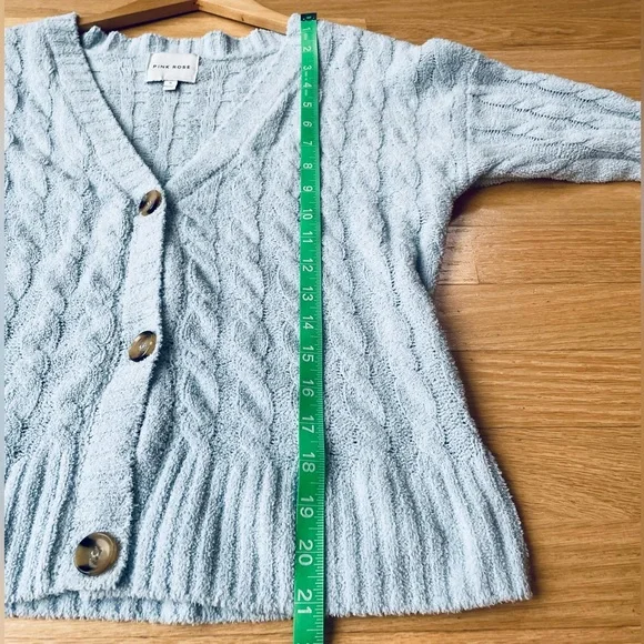 PINK ROSE Blue Button Up Sweater Size Small in Excellent Condition - Picture 8 of 8